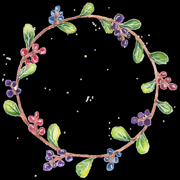 時尚植物花環(huán)png透明素材