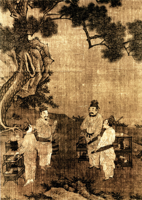 古畫茶圖圖片