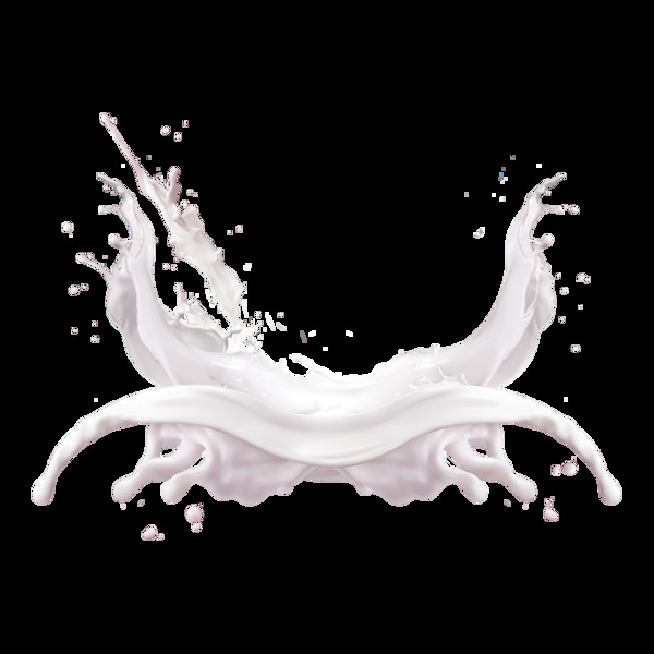 白色牛奶飞起元素