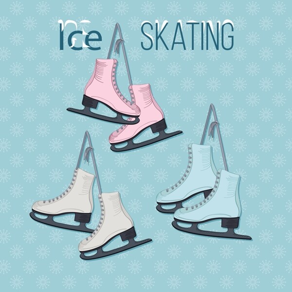 三双滑冰鞋海报