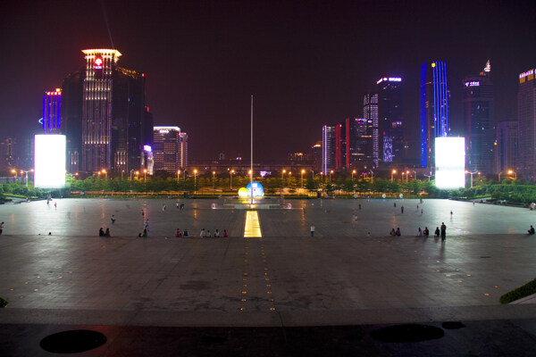 深圳市民中心广场夜景图片
