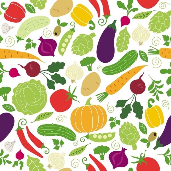 卡通手绘蔬菜背景