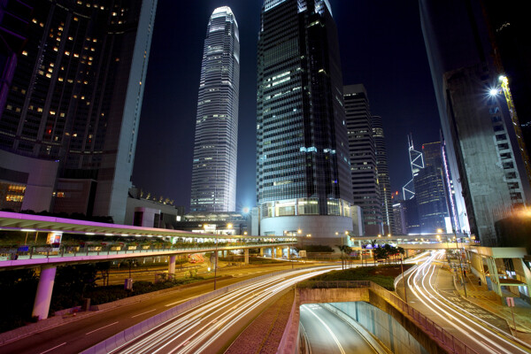 美丽香港高楼道路风景图片