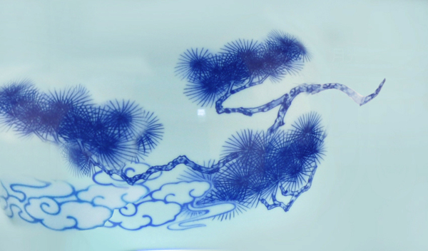 藍(lán)色花紋燈光3模型素材