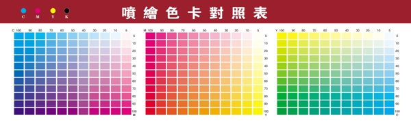 噴繪色卡對照表圖片