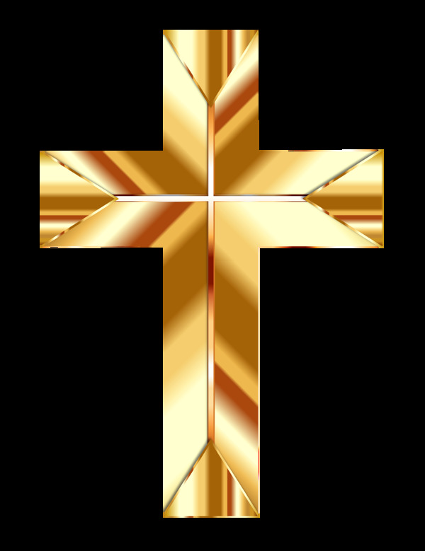 金色十字架免抠png透明图层素材