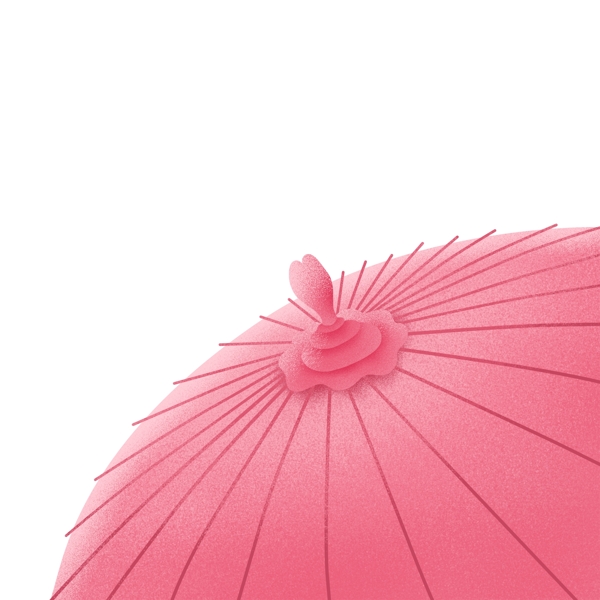 粉色花伞图案元素