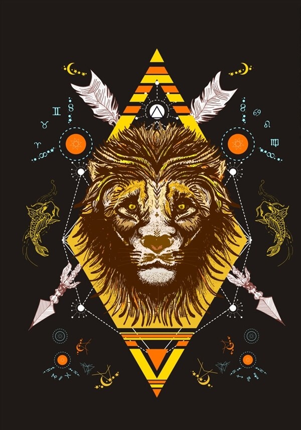 獅子頭矢量圖下載