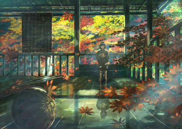 彩色動(dòng)漫人物插畫背景