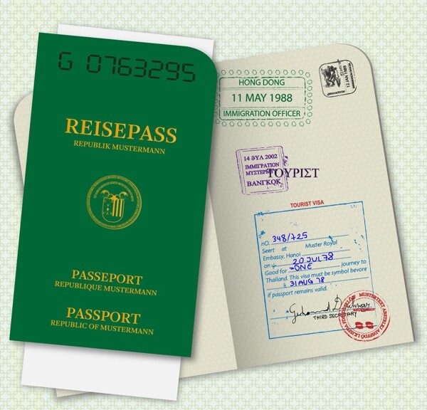 签证证书护照图片