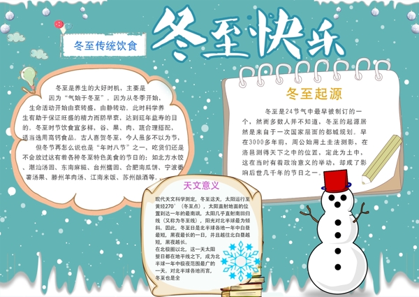 二十四節(jié)氣冬至手抄報(bào)海報(bào)
