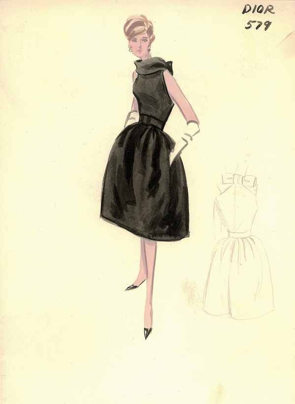 黑色连衣裙礼服设计图
