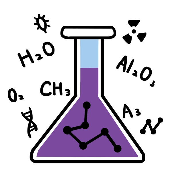 化学仪器锥形瓶插画