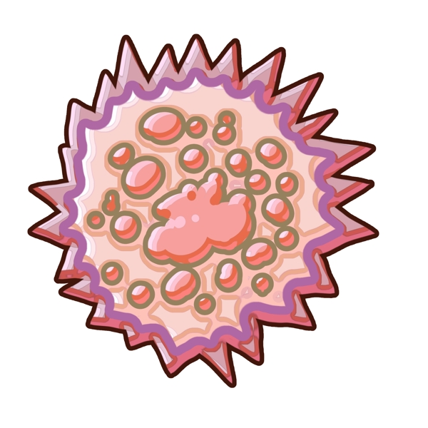 海胆的有害细菌插画