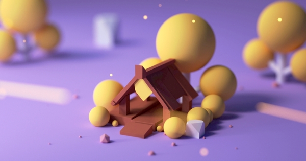 C4D巧克力小屋