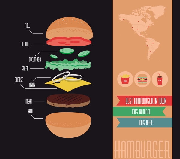 汉堡配料信息图表