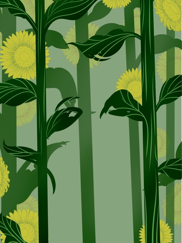 清新树林向日葵背景设计