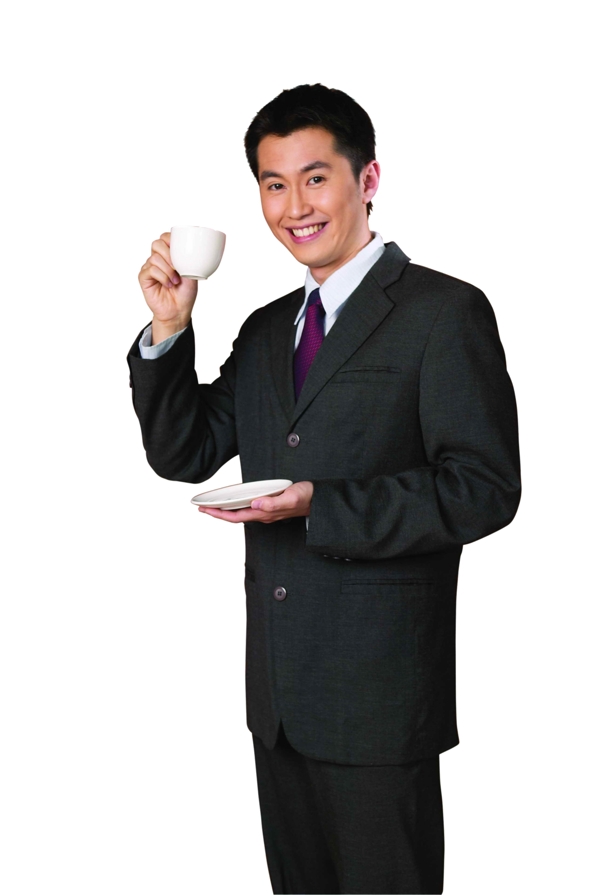 喝茶的白領男士圖片