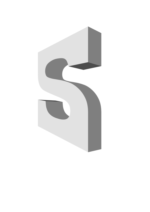 S字母3Dlogo图标设计