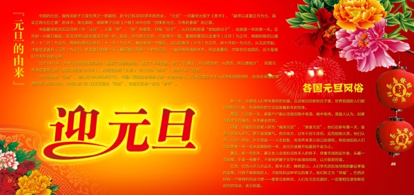 迎元旦風俗展板圖片