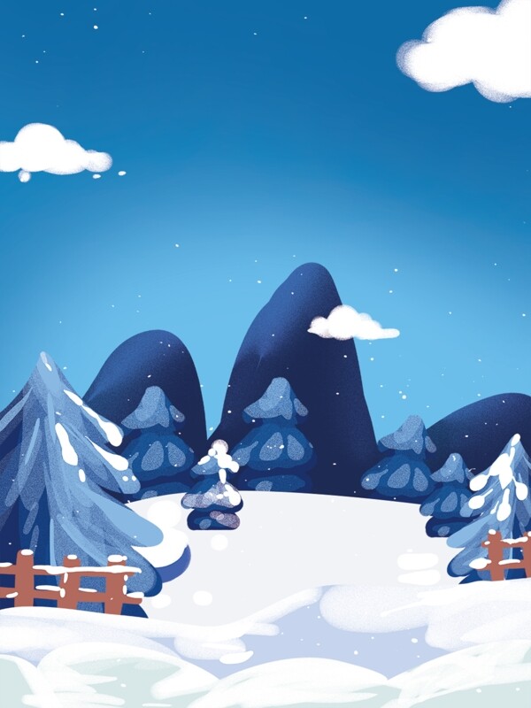 冬季玩雪雪山风景背景素材