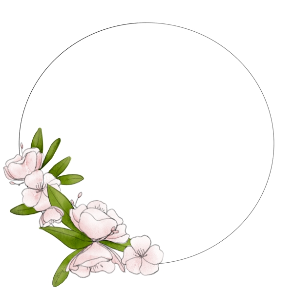 圆形樱花花环插图