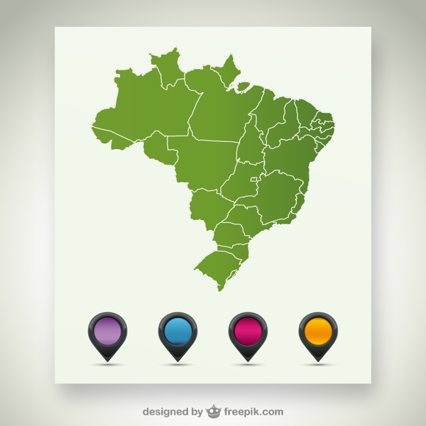 巴西地图素材