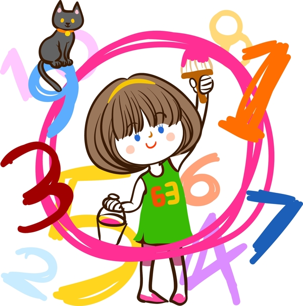 數(shù)字女孩素材