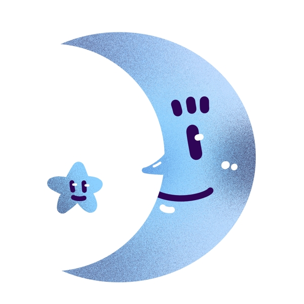 日月星辰可爱卡通行星月亮蓝月亮月食星象