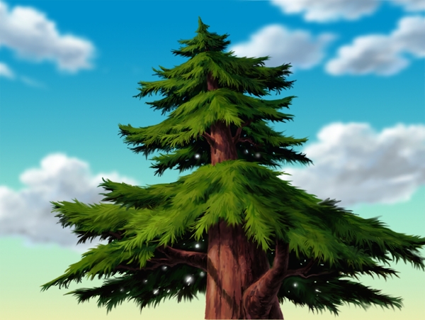 动画背景红杉树图片