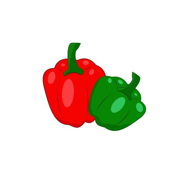 海椒图案蔬菜手绘卡通红绿色