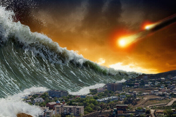城市海啸图片