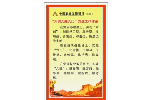 六創(chuàng)六融六比展板