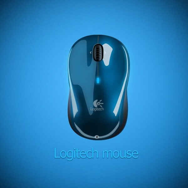 蓝色3D鼠标设计PSD分层图片