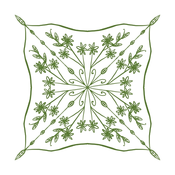 植物绿叶花朵小清新底纹原创设计