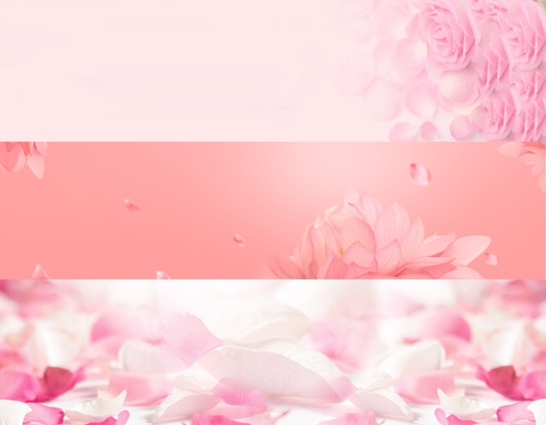 粉红色花朵浪漫海报banner素材