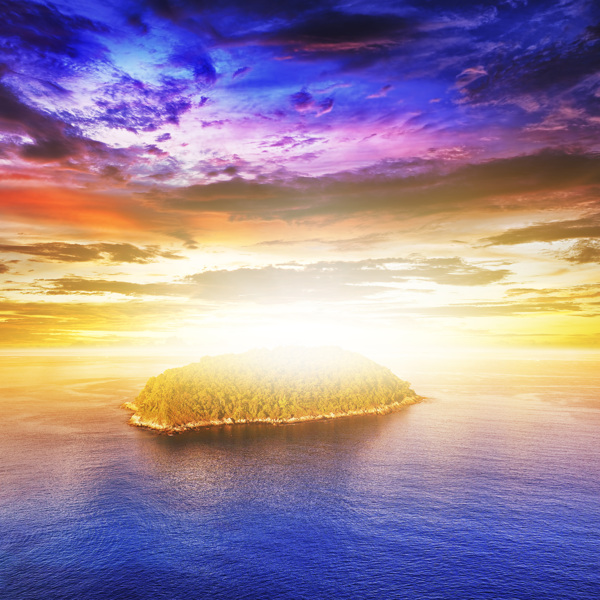 海邊夕陽