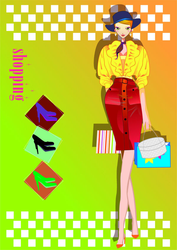 時(shí)尚服裝插畫(huà)
