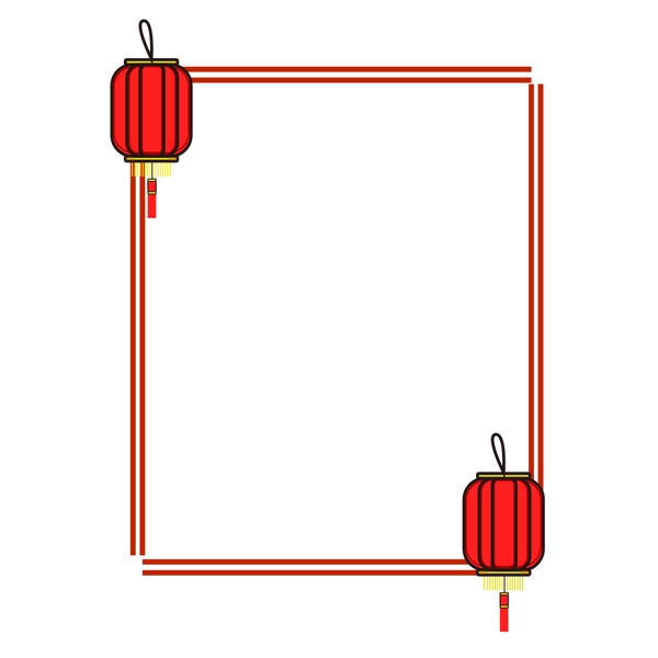 邊框紅色燈籠中國(guó)風(fēng)簡(jiǎn)約