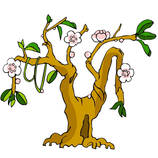 樹木古典插畫