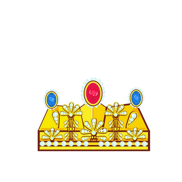 皇冠金色镶嵌宝石王冠