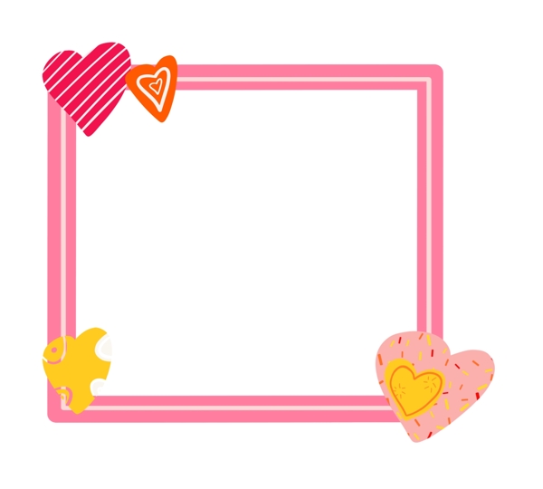 粉色的爱心可爱边框