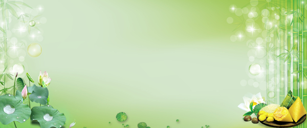 綠色夏季荷花淘寶全屏banner背景