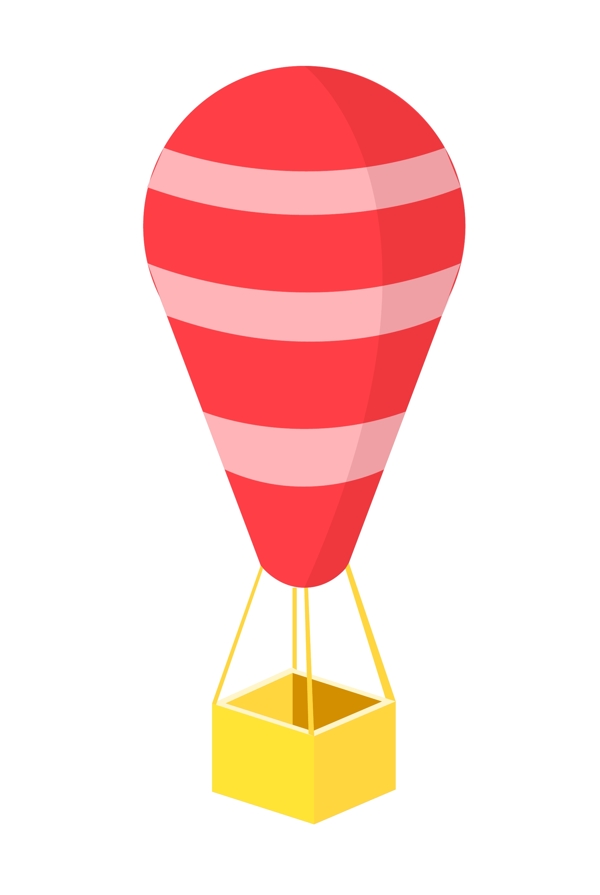 红色的热气球插画
