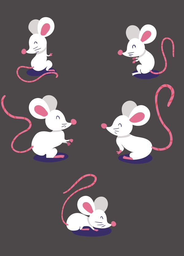 卡通可爱的小老鼠插画
