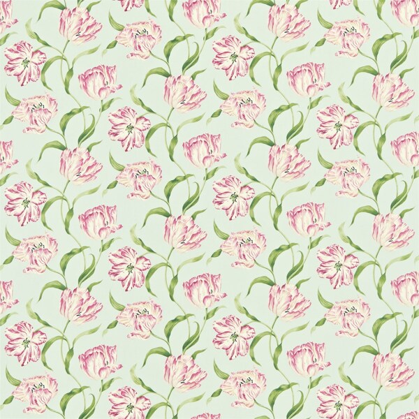 粉色花卉花纹布艺壁纸
