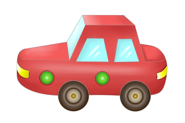 红色的拟人汽车插画