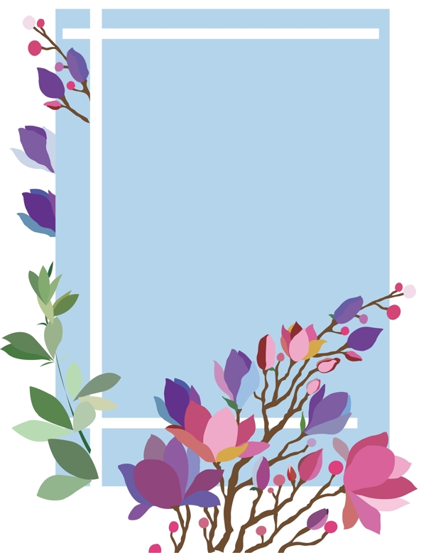 创意清新文艺边框植物花卉背景信纸