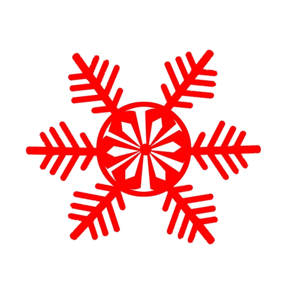 雪花红色雪花元素手绘雪花冬季元素