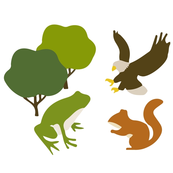 植物动物保护环境类插画系列套图